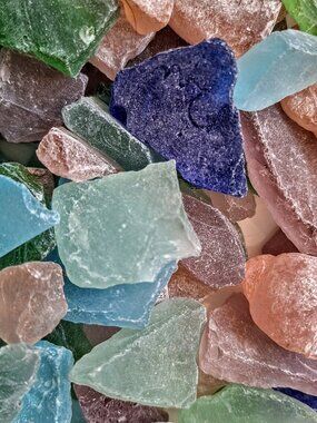 One Pound Manufactured Sea Glass Mixed Sizes Colors